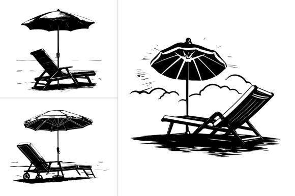 Beach Umbrella and Chair Silhouette Review