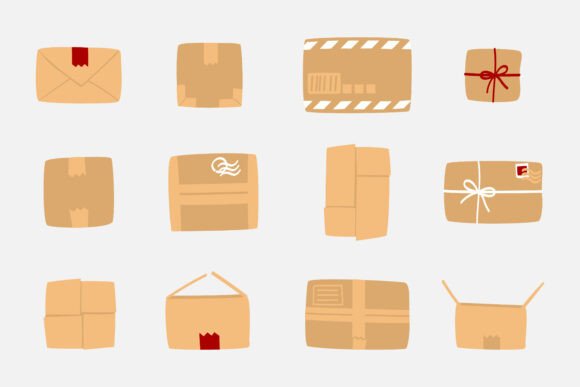Brown Parcels, Boxes and Containers Embroidery Review