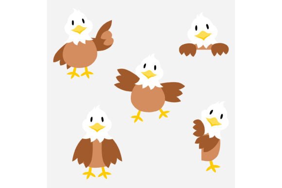 Eagle Cartoon in Many Actions Embroidery Review