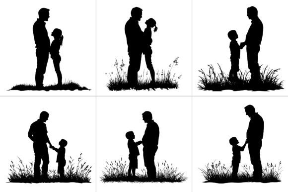 Father Son Daughter Silhouette Clipart Review