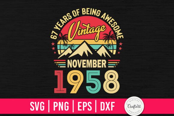 Vintage 1958 November 67th Birthday Embroidery Review