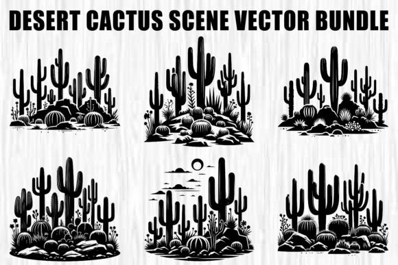 Vintage Desert Cactus Scene Vector Review